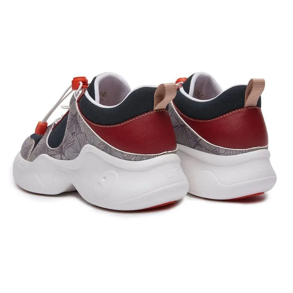 UIN Women's Chunky Sneakers Walking Casual Shoes (Fall-Dark Red )New No Box